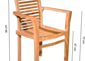 Teakea Stacker Tuinstoelen (Set van 4) | Stapelbaar FSC Teak