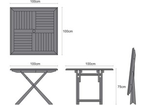 Teak Houten Klaptafel | Functioneel en Stijlvol | 100x100x75 cm - Teakea