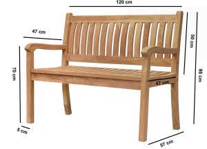 Teak Tuinbank Beaufort – 120 cm | 2-Zits Bank voor Buiten