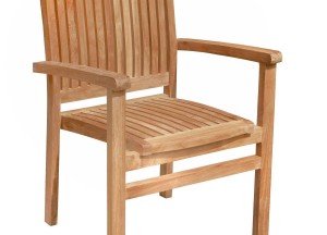 Ibiza | Set van Vier Stapelbare Teak Tuinstoelen - Stijlvol Comfort voor Jouw Buitenruimte - Teakea