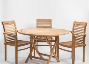 Stijlvolle Teak Houten Klaptafel | Rond Ø 120 cm | Tuintafel Inklapbaar - Praktisch en Elegant