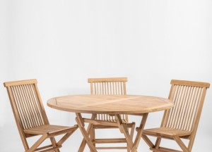 Stijlvolle Teak Houten Klaptafel | Rond Ø 120 cm | Tuintafel Inklapbaar - Praktisch en Elegant