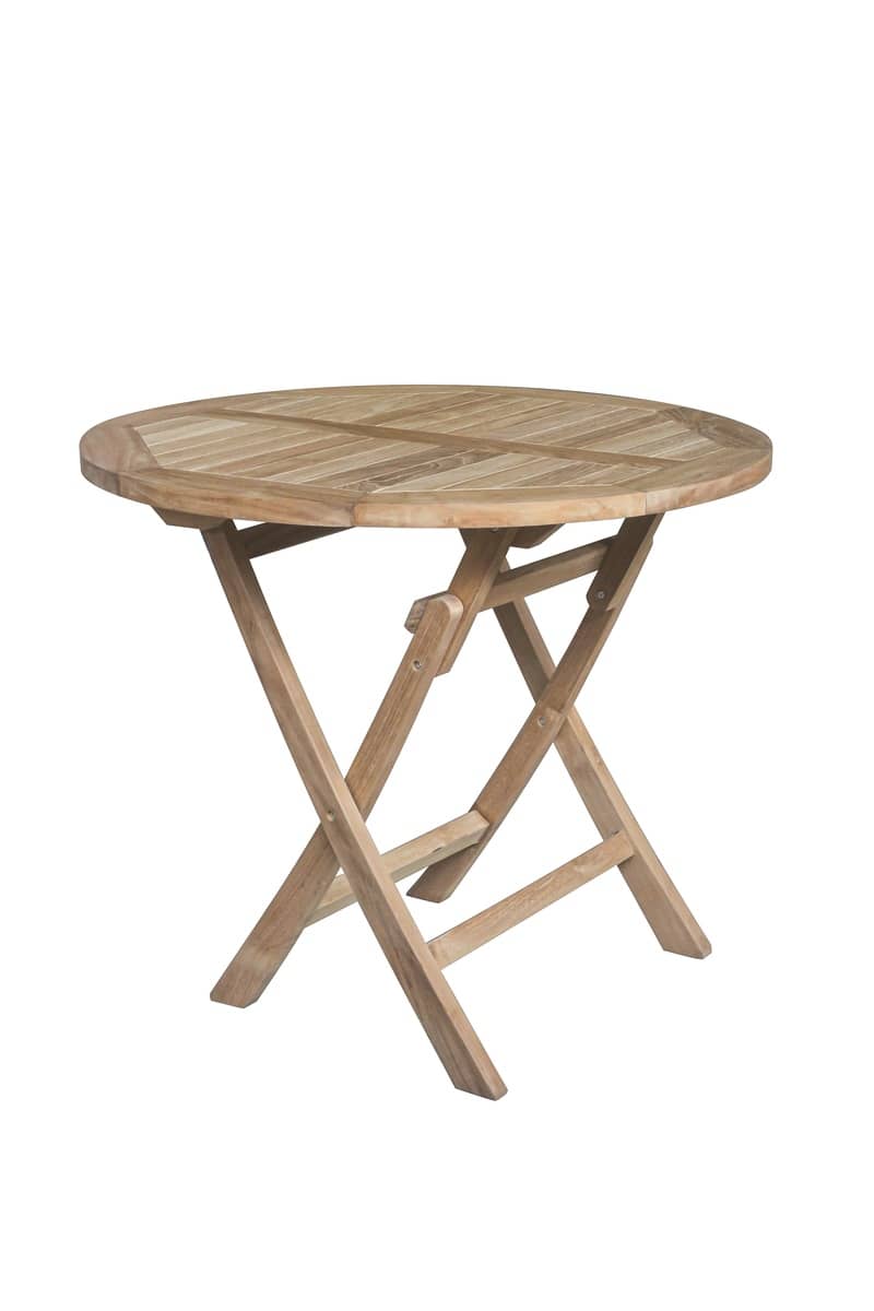 Praktische Teak Houten Tuintafel Ø 90 | Inklapbaar