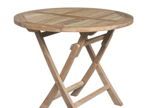 Praktische Teak Houten Tuintafel Ø 90 | Inklapbaar - Teakea