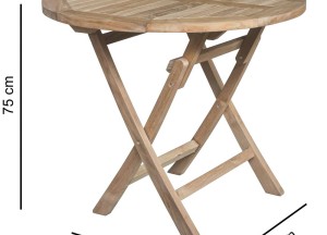 Praktische Teak Houten Tuintafel Ø 90 | Inklapbaar