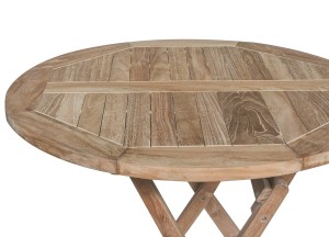 Praktische Teak Houten Tuintafel Ø 90 | Inklapbaar