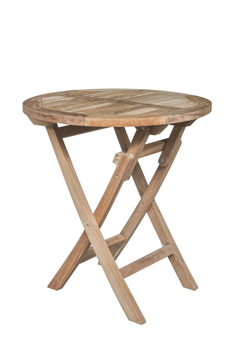 Teakhouten Klaptafel – Rond | Ø 70 cm | Inklapbaar | Duurzaam en Stijlvol
