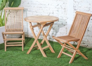 Teakhouten Klaptafel – Rond | Ø 70 cm | Inklapbaar | Duurzaam en Stijlvol