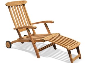 2 Deckchairs met Wielen + Bijzettafeltje met Onderblad | Florida Tuinset - Teakea