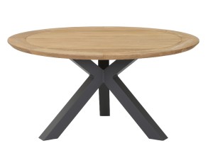 Talo Industriële Tuintafel - 150x150x75 - Matrixpoot voor Stijlvol Buitenleven - Teakea
