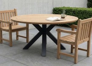 Talo Industriële Tuintafel - 150x150x75 - Matrixpoot voor Stijlvol Buitenleven