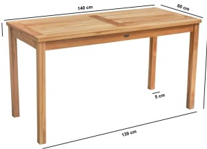 Teak tuintafel Bistro 140×60 cm – smal &amp; duurzaam