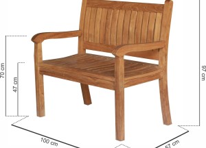 Teak Tuinbank Beaufort – 100 cm | Compacte 2-Zits Bank voor Buiten
