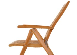 Twee Verstelbare Teakhouten Tuinstoelen met Bijzettafel 50x50x45 met onderblad