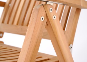 Luxe Linda Teakhouten Stoelen - Verstelbaar in Vijf Standen met Vierkant Bijzettafeltje