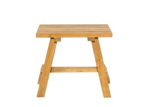 Naturel Teakhouten Krukje - LAtten Zitting | Tijdloos en Veelzijdig | 50x30x45 cm
