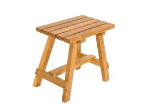 Naturel Teakhouten Krukje - LAtten Zitting | Tijdloos en Veelzijdig | 50x30x45 cm