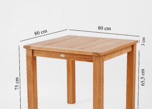 Teakhouten Tuintafel – 80x80 cm | Ideaal voor Middelgrote Ruimtes | RoestVastStaal Bevestiging