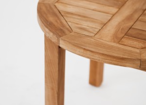 Ronde Teak Salontafel Ø 60 cm – Vaste Poot – Massief FSC Teak