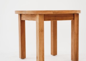Ronde Teak Salontafel Ø 60 cm – Vaste Poot – Massief FSC Teak