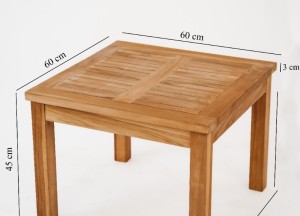 Teak Bijzettafel Buiten 60 × 60 cm | FSC® Teakhout