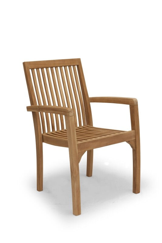 Stapelbare Teak Pile Stoelen + 60 Rond Klaptafel - Stijlvol en Praktisch