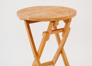 Stapelbare Teak Pile Stoelen + 60 Rond Klaptafel - Stijlvol en Praktisch