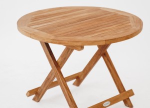 Inklapbaar Teak Bijzettafeltje Ø60 cm | FSC® Teakhout - Teakea