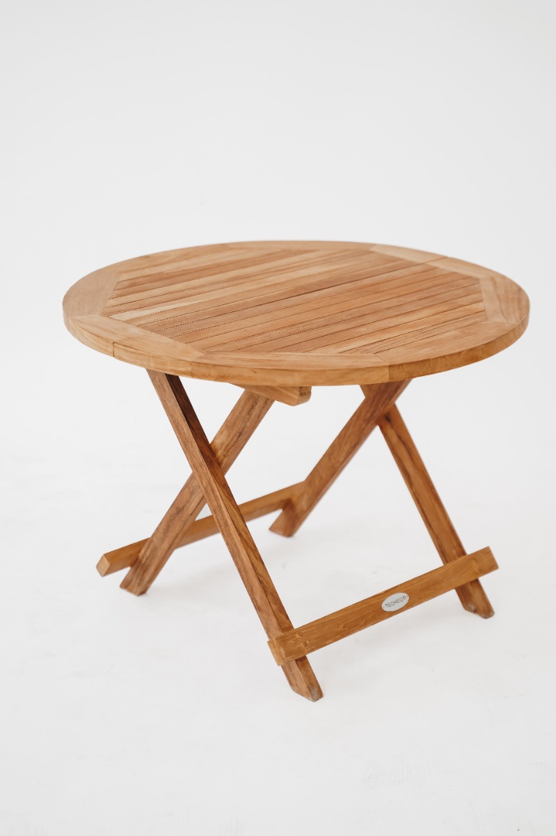 Inklapbaar Teak Bijzettafeltje Ø60 cm | FSC® Teakhout