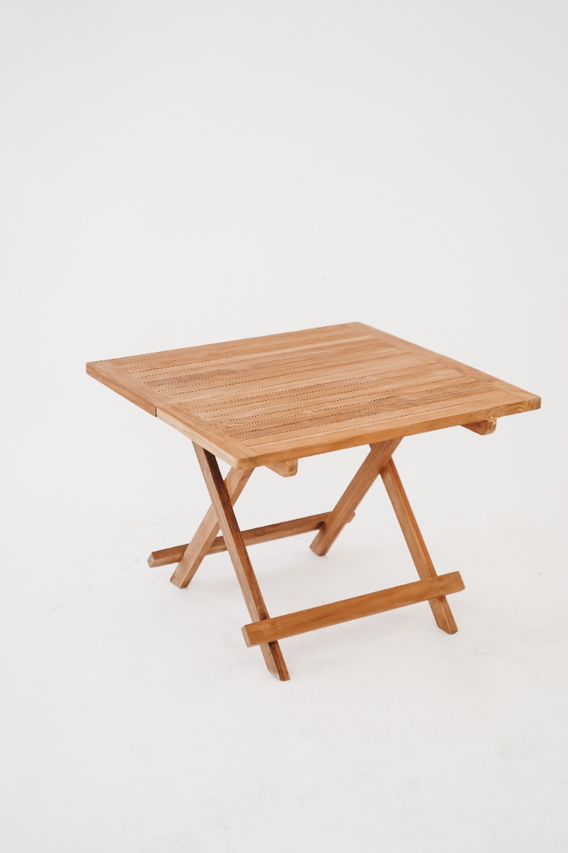 Luxe FSC® Teak Bijzettafel 60x60 cm – Inklapbaar &amp; Massief