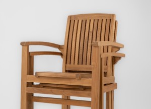 Ibiza Teak Tuinstoelen - Set van 2 | Stapelbaar Design voor Elegante Flexibiliteit