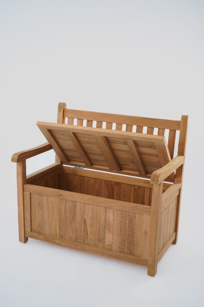 Windsor Teak Kussenbank 100 cm | FSC-Gecertificeerd &amp; Opbergruimte