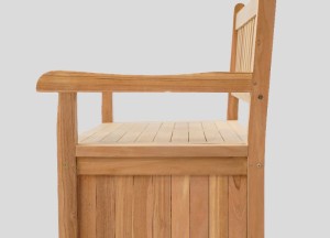 Windsor Teak Kussenbank 100 cm | FSC-Gecertificeerd &amp; Opbergruimte