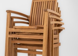 Teakhouten Tuinset Ibiza | Uitschuifbare Tuintafel &amp; Stapelbare Tuinstoelen