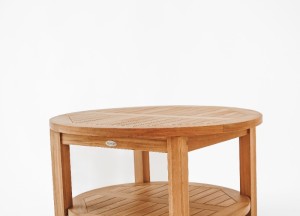 Teakhouten Tuin Salontafel Rond 80 cm met Onderblad | Duurzaam en Stijlvol - Teakea