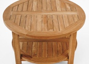 Teakhouten Tuin Salontafel Rond 80 cm met Onderblad | Duurzaam en Stijlvol