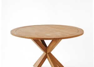 Teakhouten Tuintafel Ø150cm met Houten Middenpoot - Stijlvolle Tuintafel