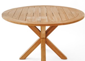 Teakhouten Tuintafel Ø150cm met Houten Middenpoot - Stijlvolle Tuintafel