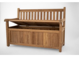 Teak Kussenbank Windsor 130 cm | Duurzaam | Twee Persoons Tuin Opbergbank