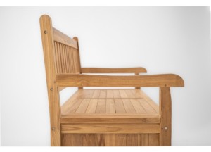 Teak Kussenbank Windsor 130 cm | Duurzaam | Twee Persoons Tuin Opbergbank