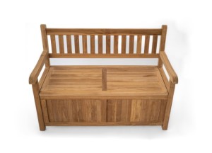 Teak Kussenbank Windsor 130 cm | Duurzaam | Twee Persoons Tuin Opbergbank