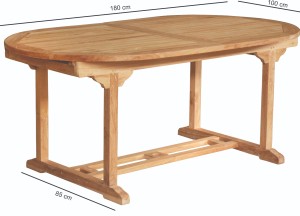 Ontdek de uitschuifbare ovale tuintafel van teakhout, die uitrekt tot 240 cm. Perfect voor zes personen, met RVS bouten en beslag en een ingebouwde parasolopening. - Teakea
