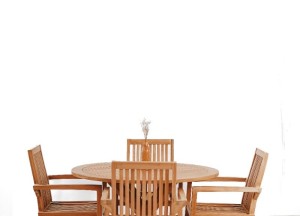 Teakhouten Tuintafel Ø150cm met Houten Middenpoot - Stijlvolle Tuintafel - Teakea