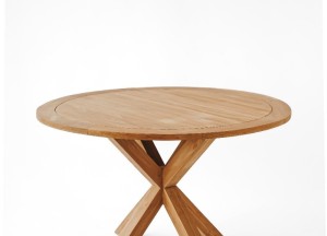 Teakhouten Tuintafel Ø150cm met Houten Middenpoot - Stijlvolle Tuintafel