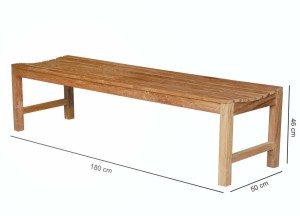 Slater teakhouten tennisbank / tuinbank, 180cm