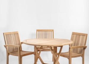 Teakhouten Klaptafel – Rond Ø 120 cm | Inklapbare Tuintafel | Duurzaam en Praktisch