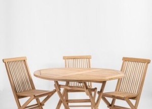Teakhouten Klaptafel – Rond Ø 120 cm | Inklapbare Tuintafel | Duurzaam en Praktisch