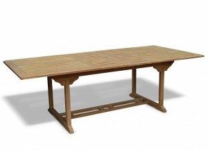 Teakhouten Tuinset | Uitschuifbare Tuintafel Rechthoekig en 6 Stapelbare Tuinstoelen Pile