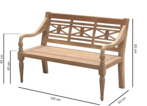 Teakhouten stationsbank 150cm breed