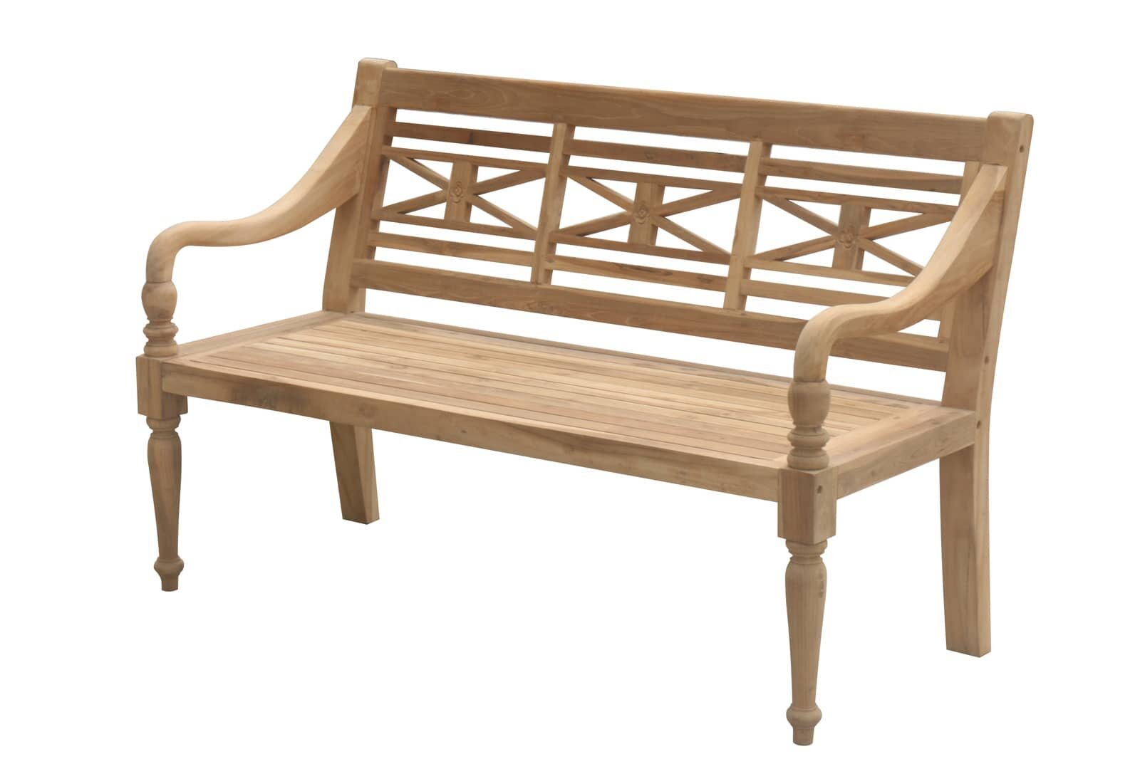 Teakhouten stationsbank 150cm breed